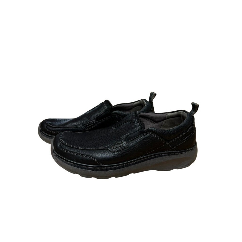 "Clarks" 1825 Mens Blk Leather Slip On Loafers Max Cushion Shoes 26114995 S 9.5‎